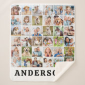 Couverture Sherpa Simple Personalized 36 Photos Collage Cute Family  (Devant)