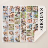 Couverture Sherpa Simple Personalized 36 Photos Collage Cute Family  (Devant (Horizontal))