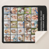 Couverture Sherpa Simple Photo Collage 25 Picture Black Personalized (Devant (Horizontal))