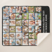 Couverture Sherpa Simple Photo Collage Black Personalized 36 Picture (Devant (Horizontal))