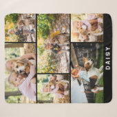 Couverture Sherpa Simple Six-Photo avec nom d'animal de compagnie (Devant (Horizontal))