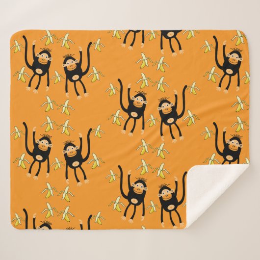 Couverture Sherpa Singe mignon (Devant (Horizontal))