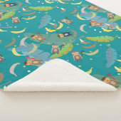 Couverture Sherpa Singe mignon et bananes dans le Motif d'arbre (3/4)
