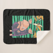 Couverture Sherpa Singe Mignonne Avec Bananes (Devant (Horizontal))