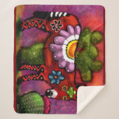 Couverture Sherpa Singe Whimsical Floral Du Sud-Ouest De Style Talav (Devant)