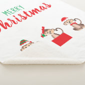 Couverture Sherpa Singes de Noël Père Noël Elf Casquette Rouge Vert (3/4)