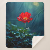 Couverture Sherpa Single Red Bloom Focus Design (Devant)