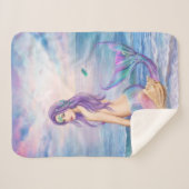 Couverture Sherpa Sirène bleue couvrante (Devant (Horizontal))