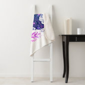 Couverture Sherpa Sirène Boho sous la mer rose & pourpre (En situation)