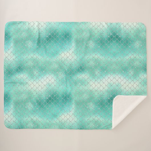 Couverture Sherpa Sirène de menthe d'argent (Devant (Horizontal))