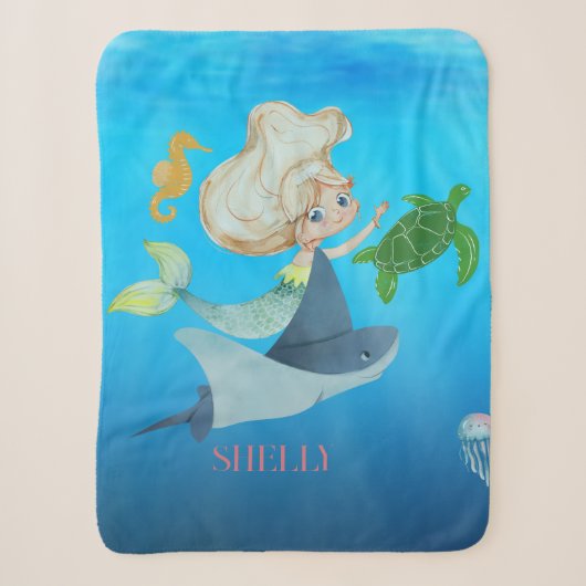 Couverture Sherpa Sirène personnalisée (Devant)