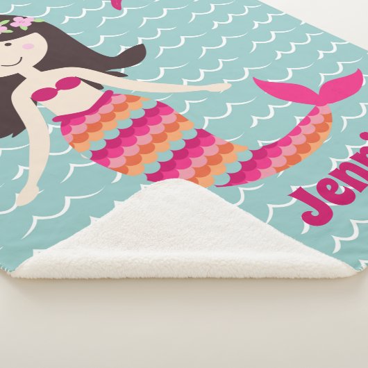 Couverture Sherpa Sirène sur Waves Motif Sherpa Throw (3/4)