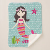 Couverture Sherpa Sirène sur Waves Motif Sherpa Throw (Devant)