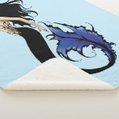Couverture Sherpa Sirène tribale bleue (3/4)