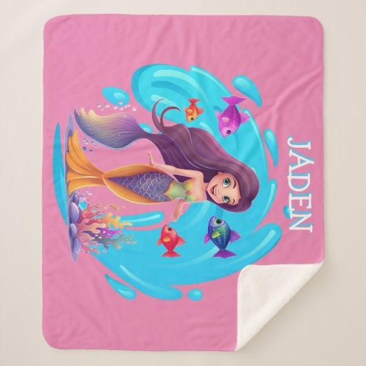 Couverture Sherpa Sirènes, Poisson éclaboussant dans l'eau personnal (Devant)