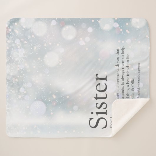 Couverture Sherpa Sister Winter Holiday Snowflics Fun Definition (Devant (Horizontal))