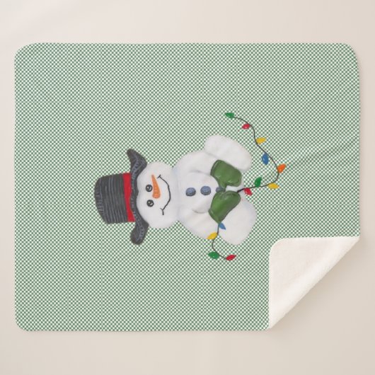 Couverture Sherpa Sitting Snowman (Devant (Horizontal))
