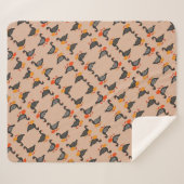 Couverture Sherpa Six Oies A-Laying Mi-Century Retro Cut Out 2 (Devant (Horizontal))