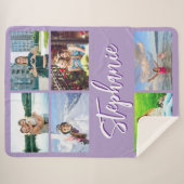 Couverture Sherpa Six photos horizontales Collage personnalisé viole (Devant (Horizontal))