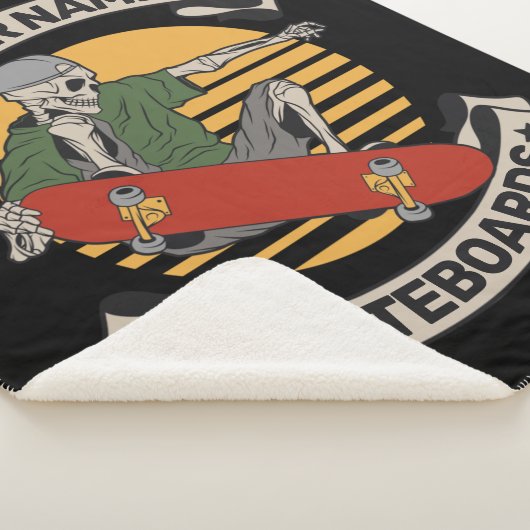 Couverture Sherpa Skateboard personnalisé Nez Grab Skeleton Skeleton (3/4)