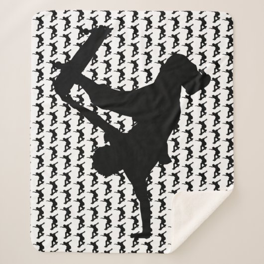 Couverture Sherpa Skateboard Skateboard Skateboard Silhouette (Devant)