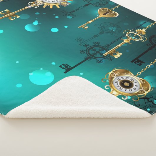 Couverture Sherpa Skeleton Keys on Green Background (3/4)