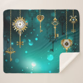 Couverture Sherpa Skeleton Keys on Green Background (Devant (Horizontal))