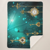 Couverture Sherpa Skeleton Keys on Green Background (Devant)