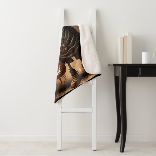 Couverture Sherpa Skeleton Pumpkin – There Is Only Darkness (En situation)