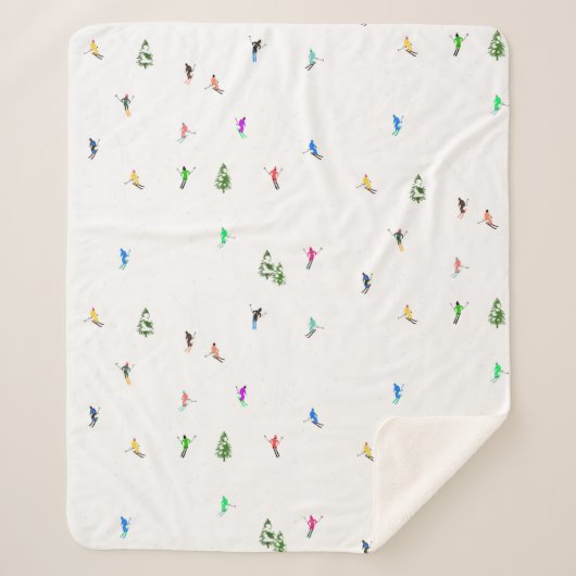 Couverture Sherpa Ski alpin d'hiver Ski Ski Ski Motif (Devant)