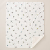 Couverture Sherpa Skieurs d'hiver en action Motif (Devant)