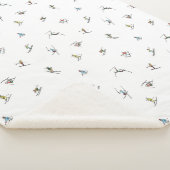 Couverture Sherpa Skieurs d'hiver en action Motif (3/4)