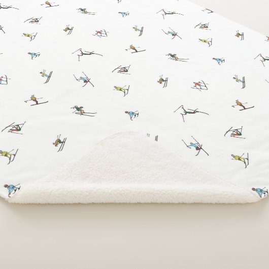 Couverture Sherpa Skieurs d'hiver en action Motif (3/4)