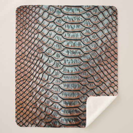 Couverture Sherpa skin leather texture backgroundtexture,crocodile,l (Devant)