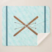 Couverture Sherpa Skis De Fond Et Poles Sur Neige (Devant (Horizontal))