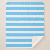 Couverture Sherpa Sky Blue and White Cabana Stripes  (Devant)