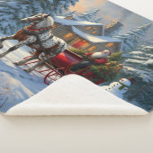 Couverture Sherpa Sleigh Père Noël à cheval de Noël (3/4)