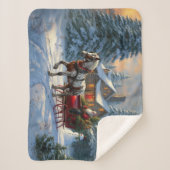 Couverture Sherpa Sleigh Père Noël à cheval de Noël (Devant)