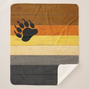 Couverture Sherpa SlipperyJoe's Bear Pride drapeau de la texture du