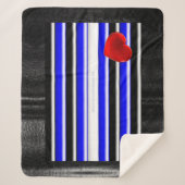 Couverture Sherpa SlipperyJoe's Gay Leather Pride drapeau royal noir (Devant)