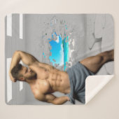 Couverture Sherpa SlipperyJoe's Man serviette brisée mur de brique b (Devant (Horizontal))