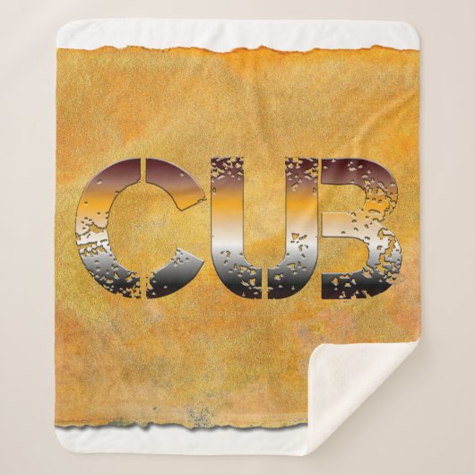 Couverture Sherpa SlipperyJoe's petit ours mot orange-brun pro (Devant)