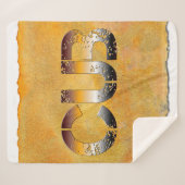 Couverture Sherpa SlipperyJoe's petit ours mot orange-brun pro (Devant (Horizontal))