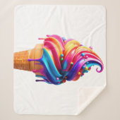 Couverture Sherpa SlipperyJoe's vibrante crème glacée cone classique (Devant)