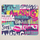 Couverture Sherpa Slogan brillant : Mode Abstraite sans couture (Devant (Horizontal))