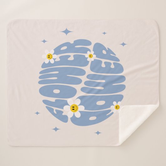 Couverture Sherpa Slogan d'alimentation des fleurs (Devant (Horizontal))