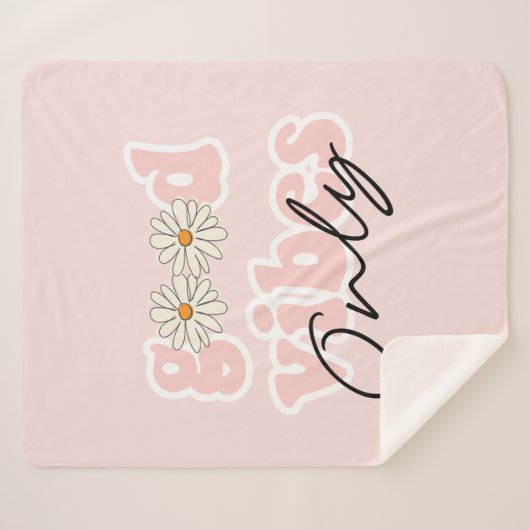 Couverture Sherpa Slogan hippie des années 70 de Good Vibes (Devant (Horizontal))