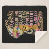 Couverture Sherpa Smart Extraordinaire Reine Black Melanin Femme Bro (Devant (Horizontal))