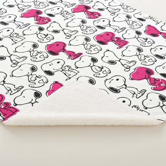 Couverture Sherpa Snoopy Black & Magenta Pattern (3/4)