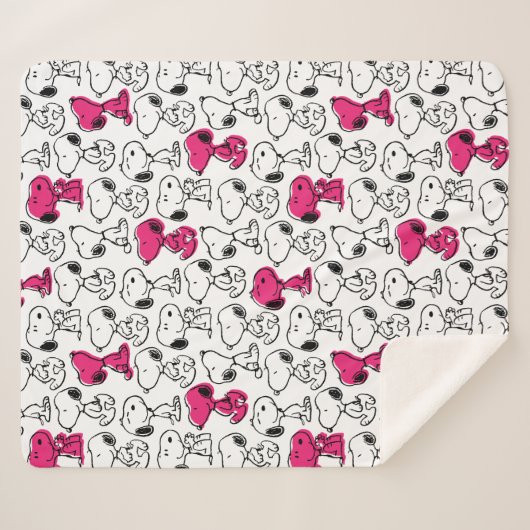 Couverture Sherpa Snoopy Black & Magenta Pattern (Devant (Horizontal))